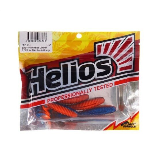 Виброхвост Helios Catcher Star Blue & Orange, 7 см, 7 шт. (HS-1-044) виброхвост helios catcher golden lime 7 см 7 шт hs 1 048