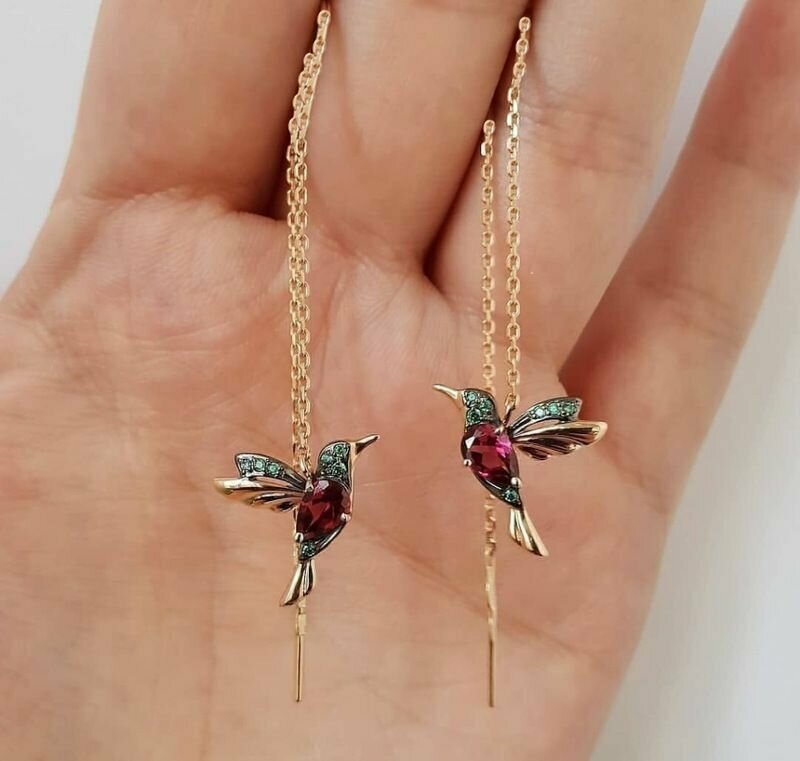 Серьги, искусственный камень