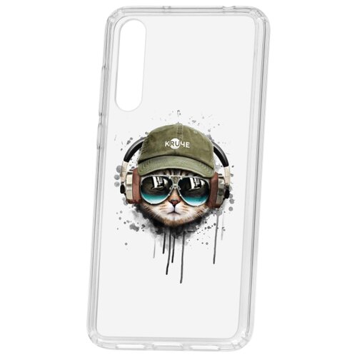 фото Чехол на huawei p20 pro (plus) kruche print кот в наушниках