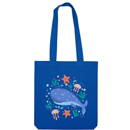 сумка синий кит фиолетовый Сумка шоппер Us Basic, синий