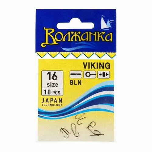 фото Крючки "волжанка" viking №16, 10 шт volzhanka