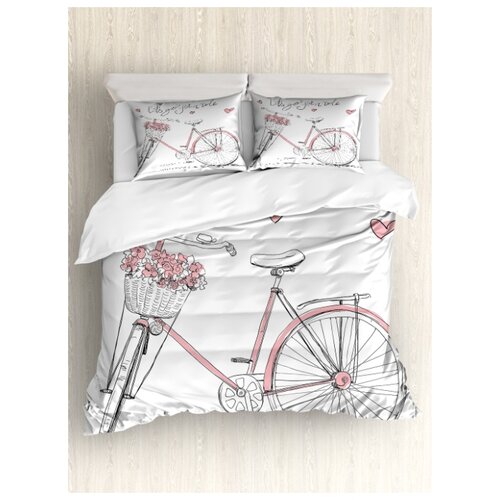 фото Комплект постельного белья "пора покататься" (пододеяльник+2 наволочки), евро (200x220 см) ambesonne