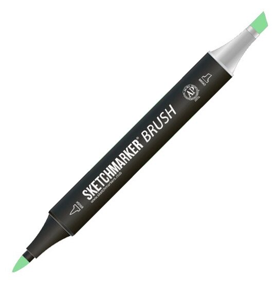 Маркер Sketchmarker Brush двухсторонний на спирт.основе цв.G103 Зеленая бутылка