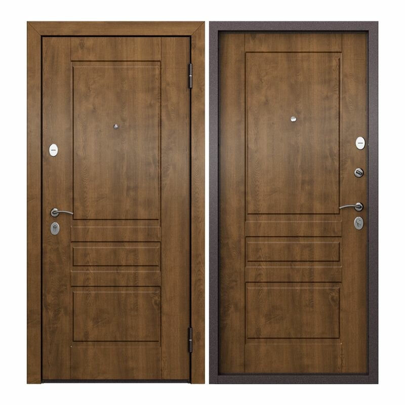 Дверь входная Torex для квартиры металлическая Flat-S 950х2050 правый, тепло-шумоизоляция антикоррозийная защита, замки 4-го и 2-го класса, коричневый - фотография № 1