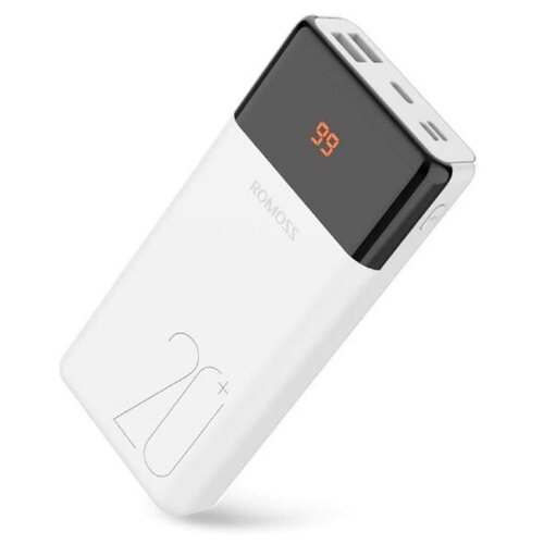 Внешний аккумулятор Romoss LT20PS 20000mAh, Power Bank, портативный аккумулятор, белый