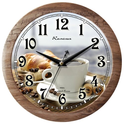 фото Часы настенные кварцевые камелия 122813 кофе в париже