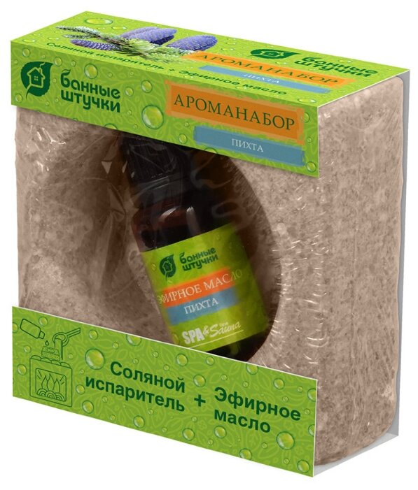 фото Ароманабор для бани и сауны (соляной испаритель 700г, масло эфирное Пихта 15мл) "Банные Штучки" /12