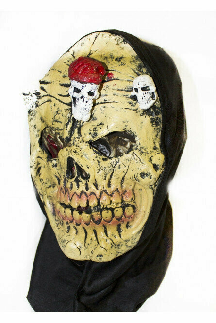 Желтая латексная маска черепа MaskH-2