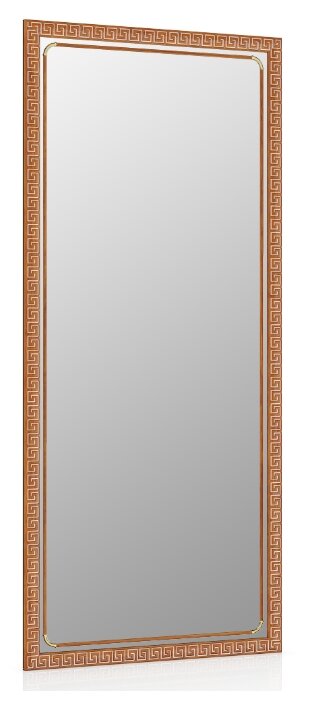 Зеркало 119С орех Т2, греческий орнамент, ШхВ 45х100 см, зеркала для офиса, прихожих и ванных комнат, горизонтальное или вертикальное крепление