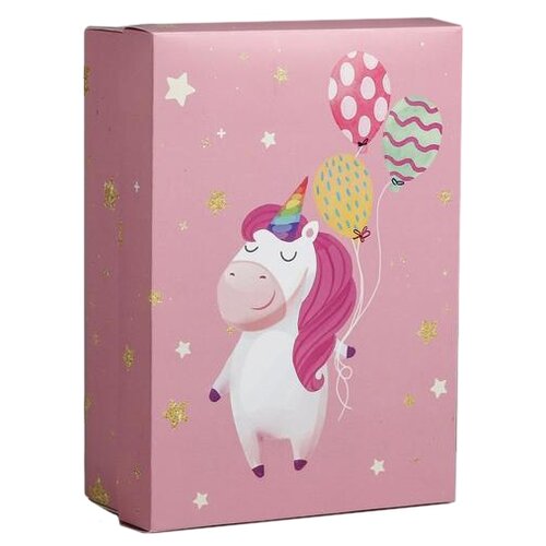Коробка подарочная Дарите счастье Единорог, 21х7х15 см, розовый