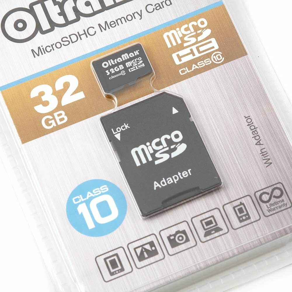 Карта памяти OltraMax microSDHC Class 10 + SD adapter
