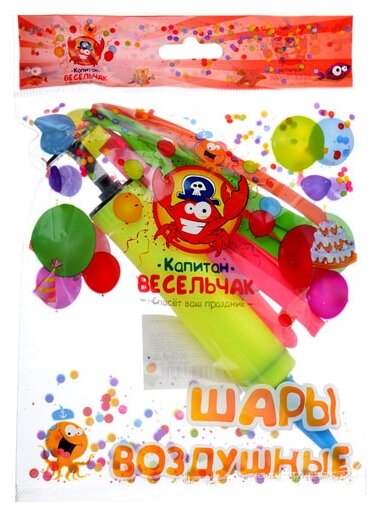 Воздушный шар Капитан Весельчак Колбаска 513-112, разноцветные, 6 шт.