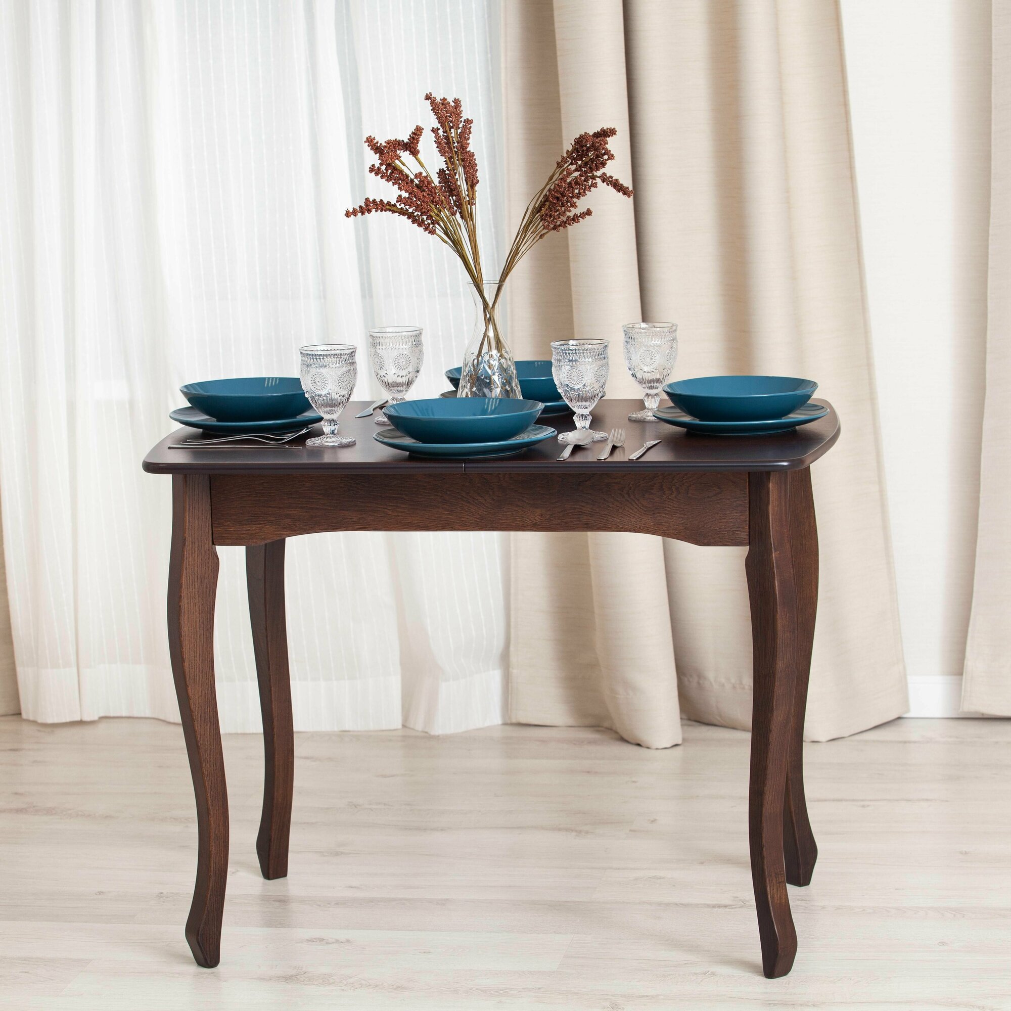 Стол для кухни обеденный TetChair CATERINA PROVENCE, бук, мдф, 100+30x70x75 см, Ivory white - фотография № 12