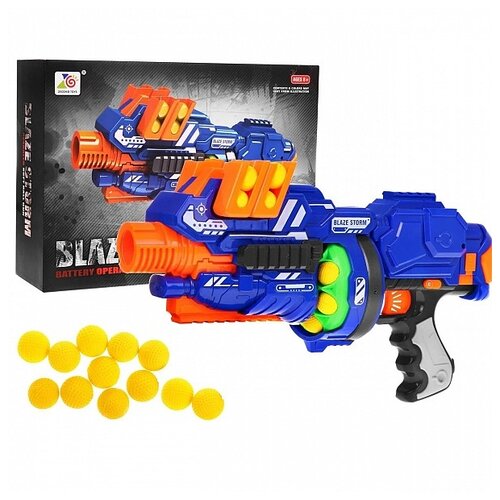 Бластер ZeCong Toys Blaze Storm (ZC7087), 38 см, синий/оранжевый/черный автомат zecong toys blazestorm 7050 52 см синий оранжевый