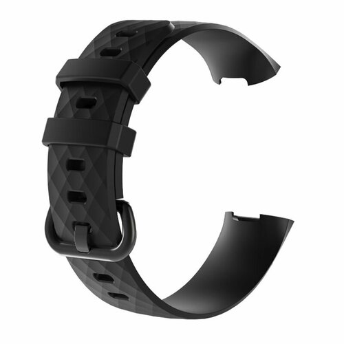 Силиконовый ремешок для Fitbit Charge 4 / 3 - черный ремешок силиконовый для fitbit charge 3 сменный браслет для часов fitbit charge 4 аксессуары для часов
