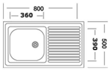 Мойка кухонная Владикс V-402L 50*80 см. без сифона - фотография № 4