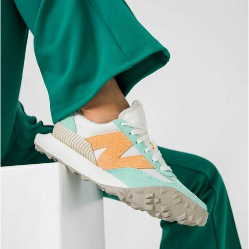 Кроссовки New Balance, полнота F, размер 37,5, оранжевый, бирюзовый