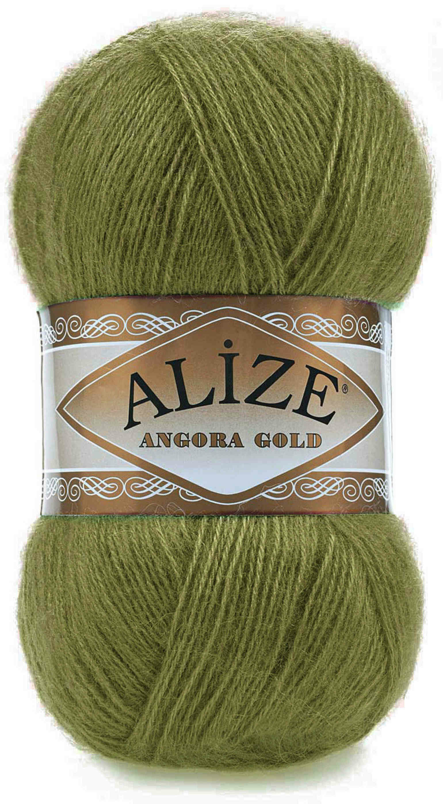 Пряжа Alize Angora Gold оливковый (758), 80%акрил/20%шерсть, 550м, 100г, 1шт