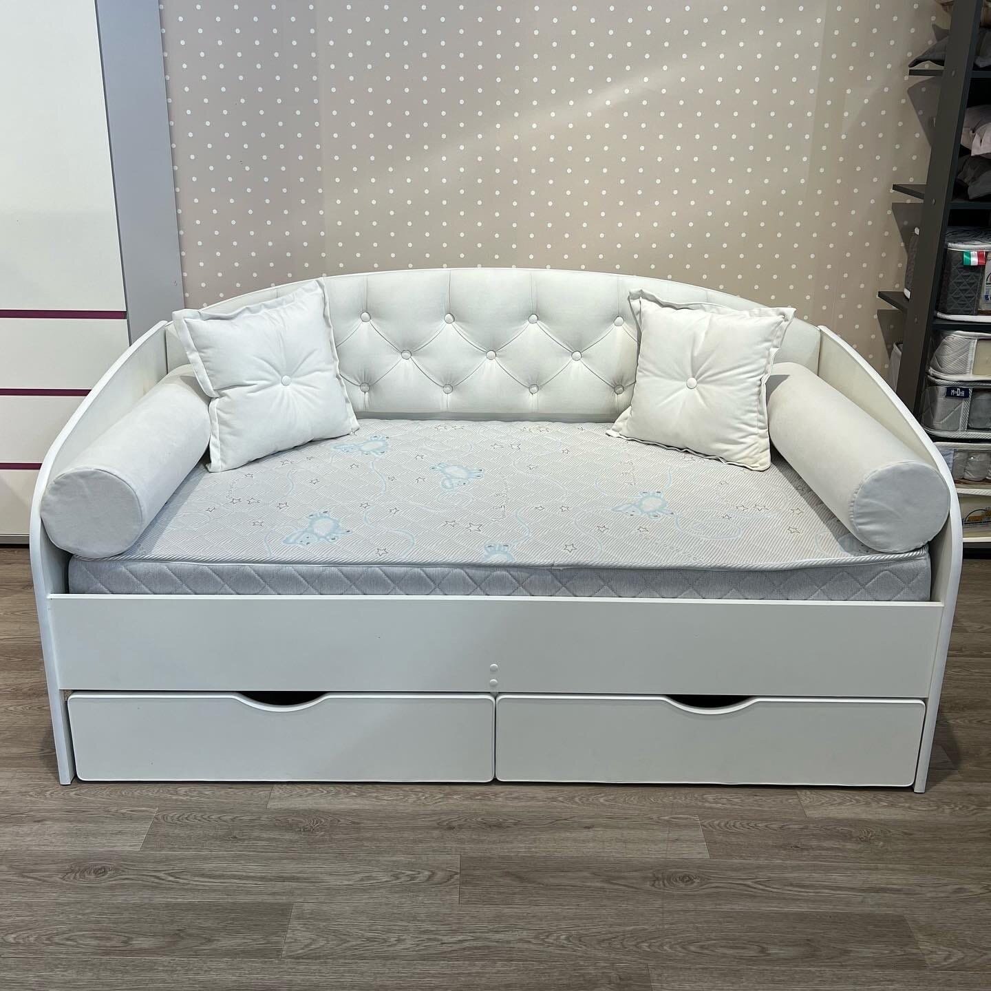 Matrix кровать с мягкой спинкой Sofa 9, 80x190 см, цвет белый