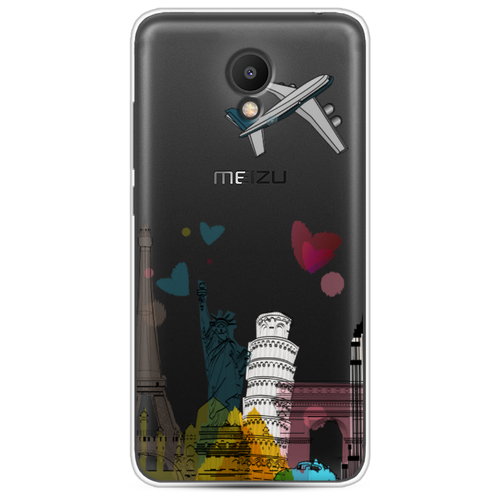 фото Силиконовый чехол самолет путешествий на meizu m6s case place