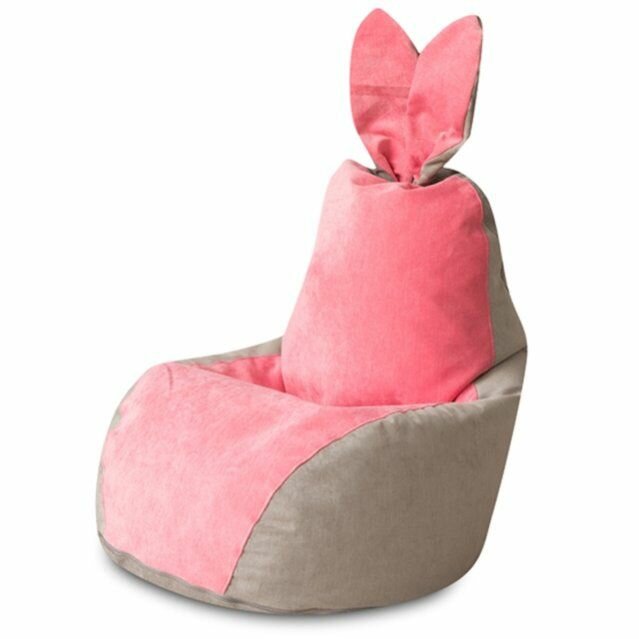 Кресло-мешок DreamBag Зайчик Серо-Розовый