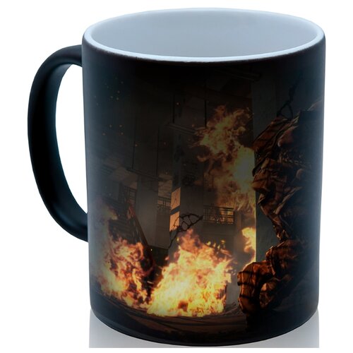 фото Кружка хамелеон по мотивам игры call of duty, камуфляж, огонь, недорогой подарок drabs