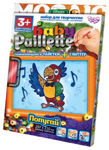 Danko Toys Аппликация из пайеток Baby Paillette Попугай PG-01-05