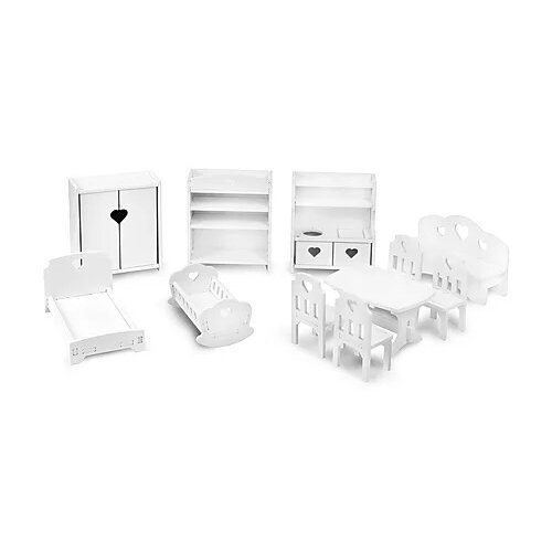 фото Комплект мебели для кукол 15-20 см белый pema kids