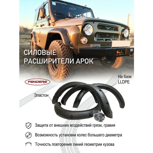 Расширители колесных арок FENDERS UAZ HUNTER (стандартные арки) - 70 ММ