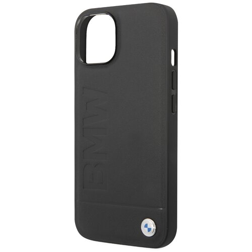 BMW для iPhone 14 Plus чехол Signature Genuine leather Logo imprint Hard Black