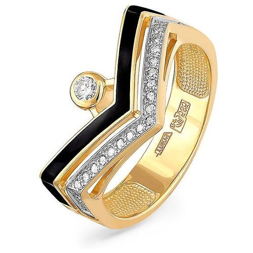 Кольцо KABAROVSKY, желтое золото, 585 проба, бриллиант, размер 16.5 кольцо с 20 бриллиантами из жёлтого золота