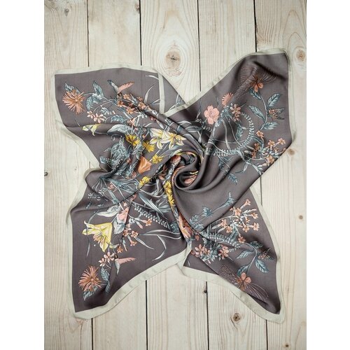 фото Платок ,70х70 см, розовый, фиолетовый без бренда