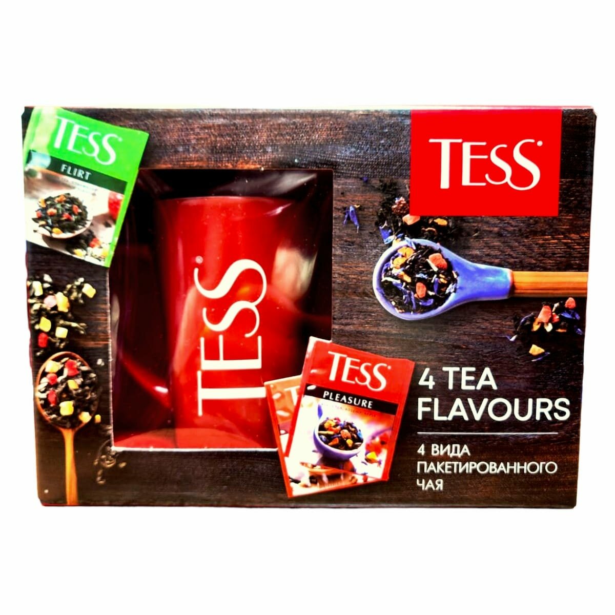 Чай тесс (TESS) подарочный 4 вида пакетированного чая кружка В подарок - фотография № 4