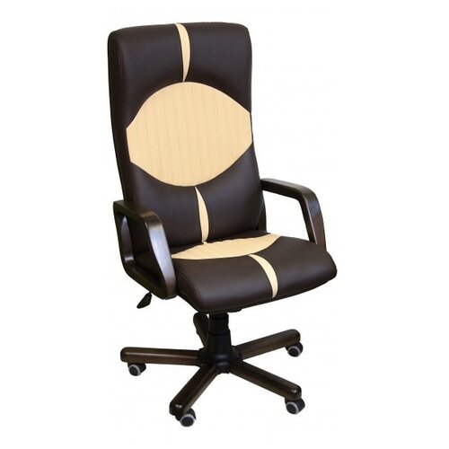 Компьютерное кресло Креслов Гермес КВ-16 для руководителя, обивка: искусственная кожа, цвет: бежевый/фуксия