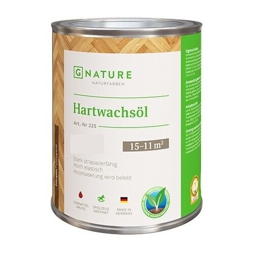 Gnature Масло для пола с твердым воском GNature 255 Hartwachsöl 2,5 л. 2017 Прозрачный коричневый