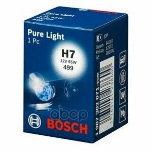 1987302071 Bosch Лампа автомобильная H7 12V Pure Light 55W для автомобилей и мотоциклов
