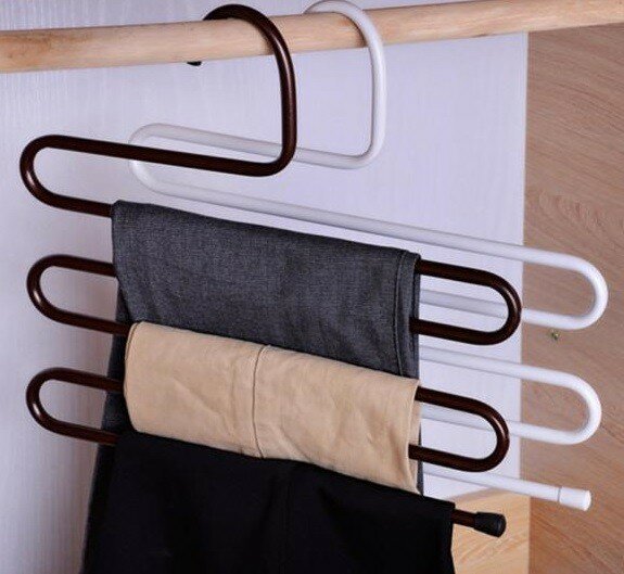 Вешалка зигзаг для брюк, галстуков, полотенец, юбок. Цвет черный - фотография № 7