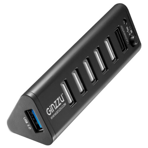USB-концентратор GiNZZU GR-315UB разъемов: 7 черный