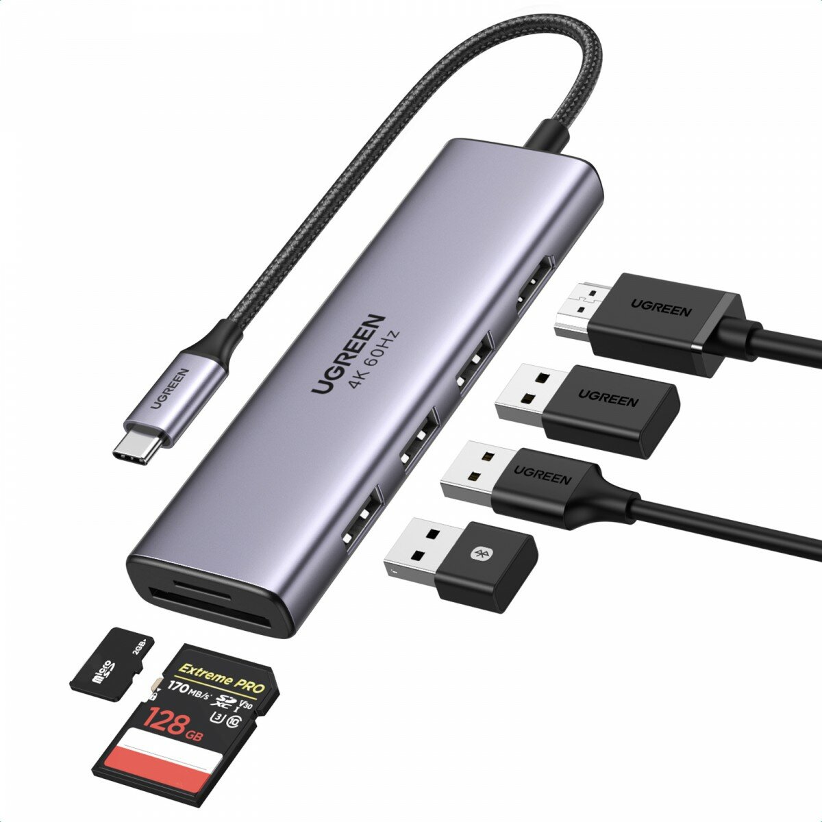 USB-концентратор UGreen CM511 (60383) разъемов: 6
