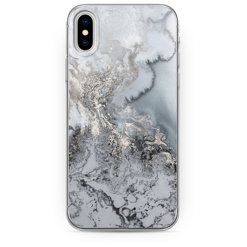 фото Силиконовый чехол морозная лавина серая на iphone x (10) case place