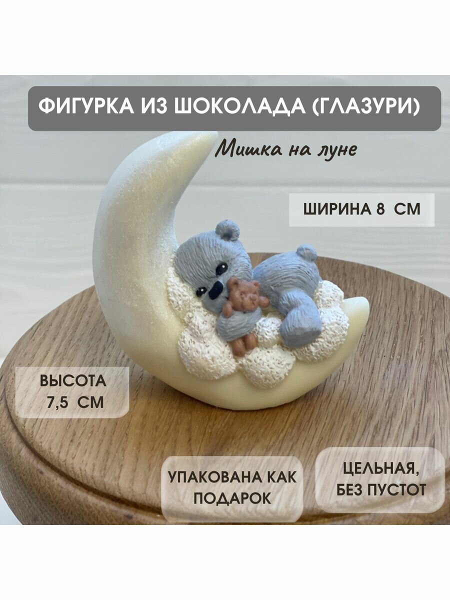 Фигурка из шоколадной глазури. Мишка на луне.