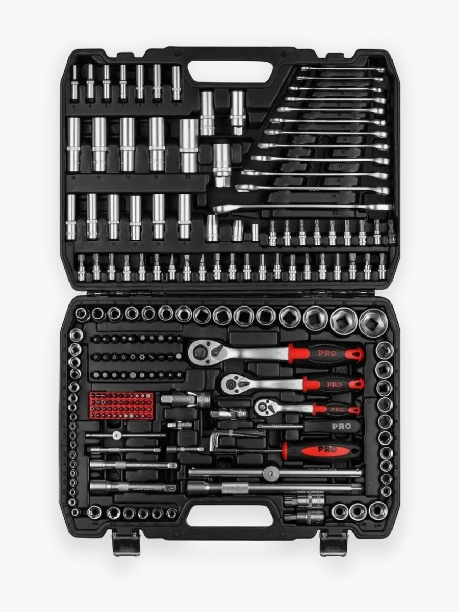 Набор инструментов 1/4", 1/2", 3/8" 6 граней 216 предметов PRO STARTUL Stuttgart (PRO-216S)