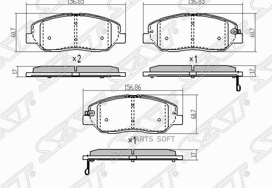 ST581012BA10 SAT Колодки тормозные перед KIA SORENTO 09- HYUNDAI SANTA-FE 06-