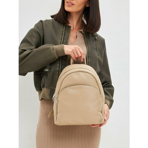 фото Рюкзак женский рюкзак blaar из натуральной кожи, италия , бежевый, фактура зернистая, бежевый