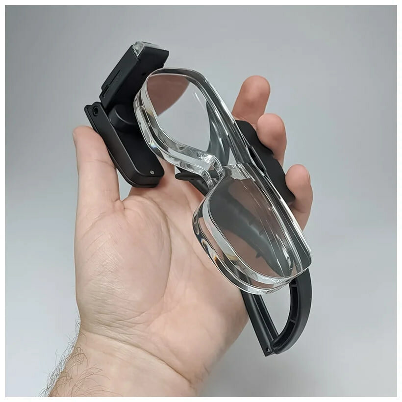 Лупа очки с подсветкойенными линзами USB и аккумулятором 2 LED (ПР-11642ДС)