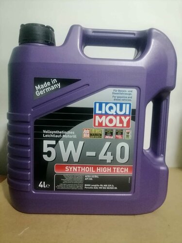 Изображение товара Моторное масло Liqui Moly SYNTHOIL HIGH TECH 5W-40 синтетическое, 4 л, арт. 2194, 1915