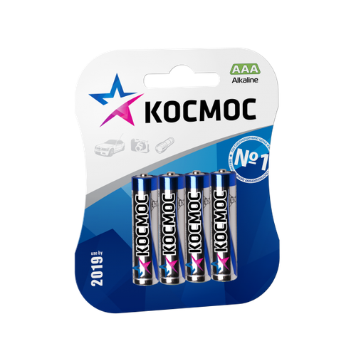 Батарейки алкалиновые Космос AAA LR03 1,5В 4шт батарейки energizer aaa lr03 4шт