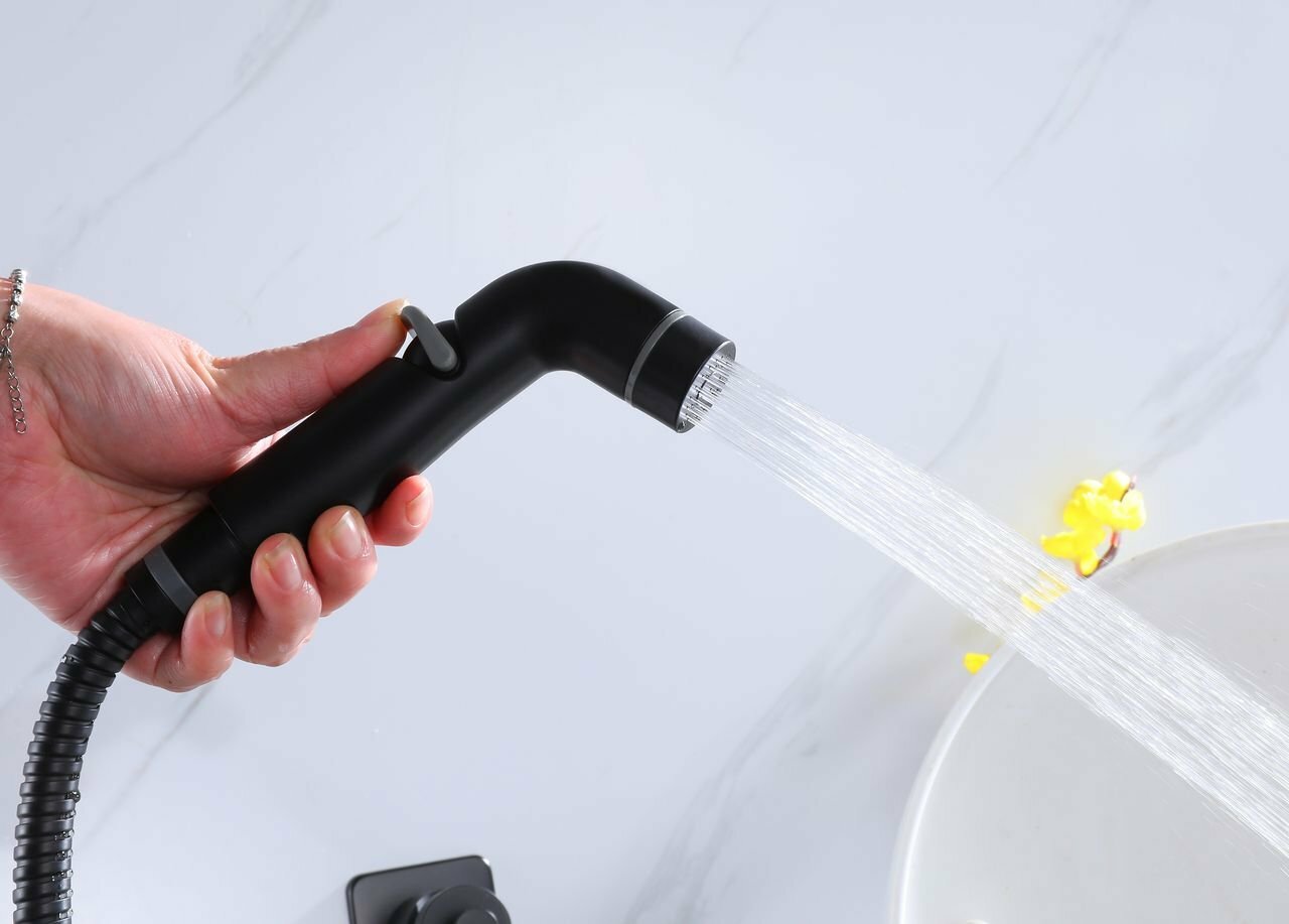 Гигиенический душ со смесителем Lemark Ursus LM7219BL, чёрный