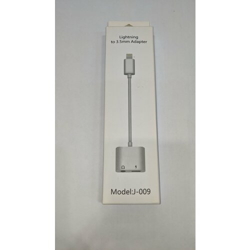 Переходник 2в1 для наушников и зарядки iPhone и iPad (Lightning - 3.5 mm jack), белый