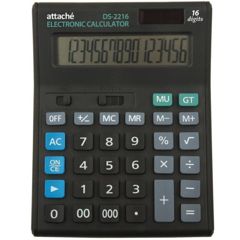 Калькулятор настольный полноразмерный Attache Economy 16 разр черный